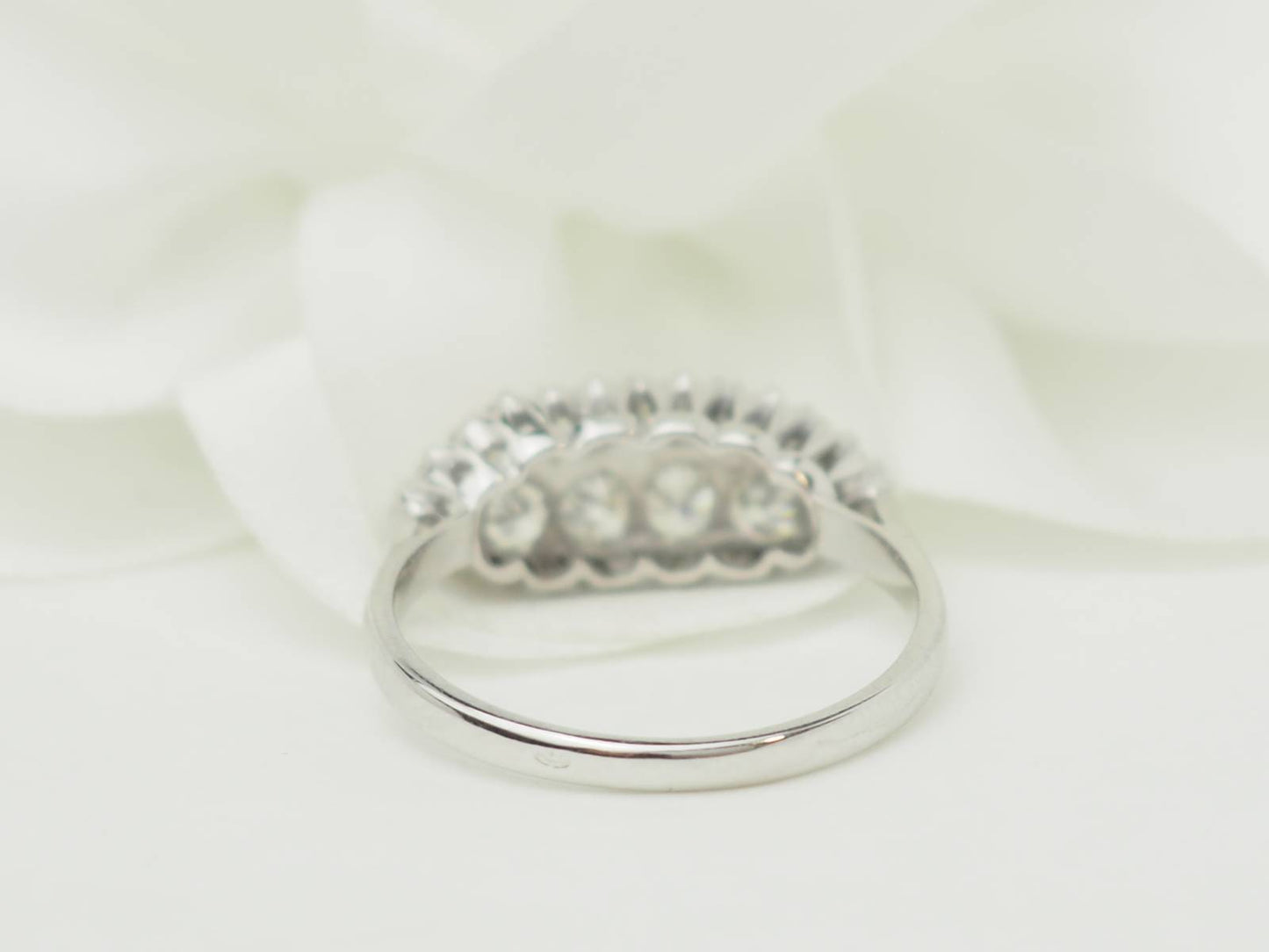 Bague ancienne diamants 1ct or blanc – Alliance vintage