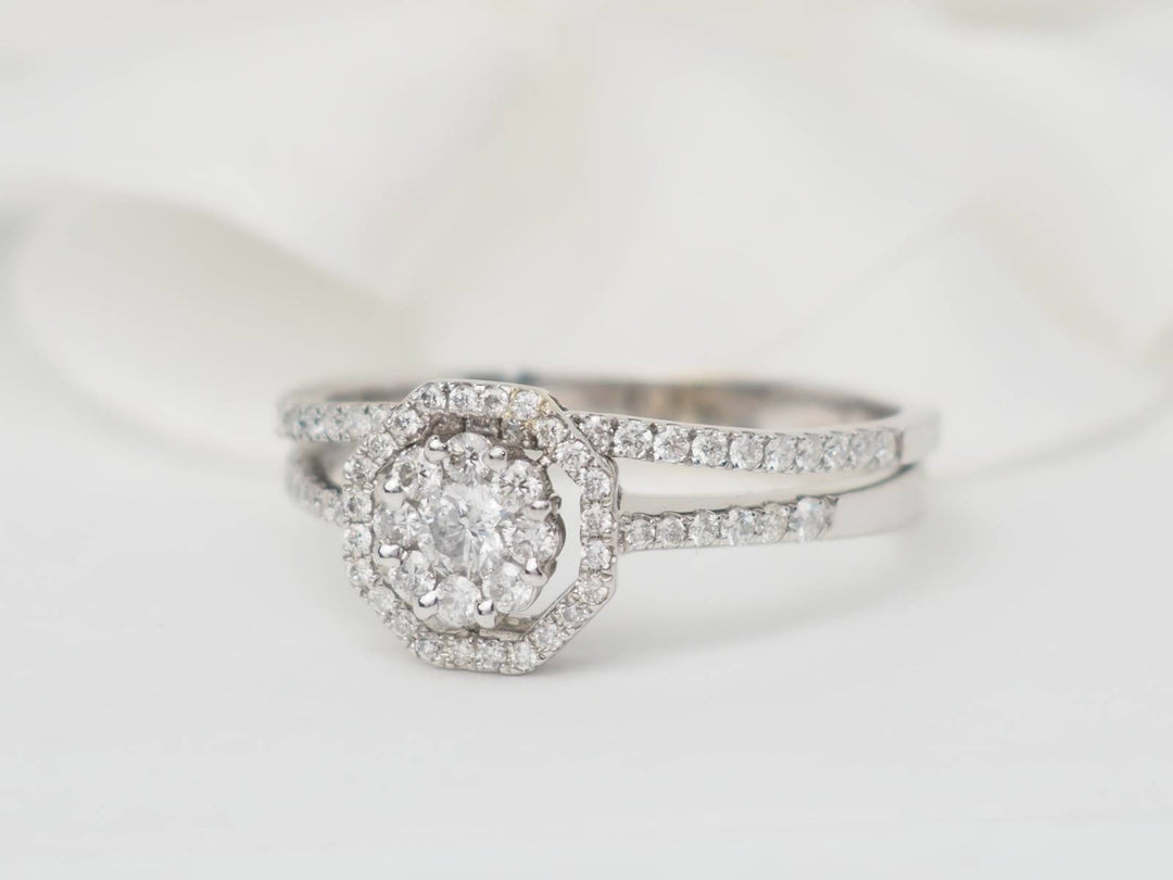 Bague solitaire en or blanc et diamants 0.66ct