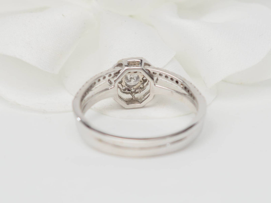 Bague solitaire en or blanc et diamants 0.66ct
