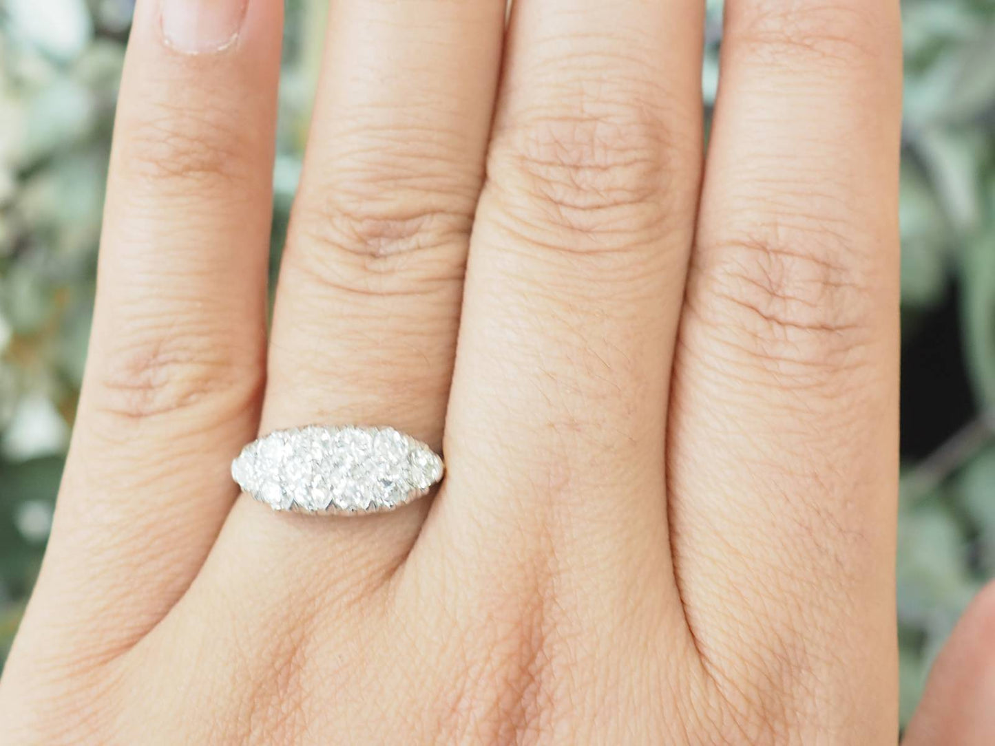 Bague ancienne diamants 1ct or blanc – Alliance vintage