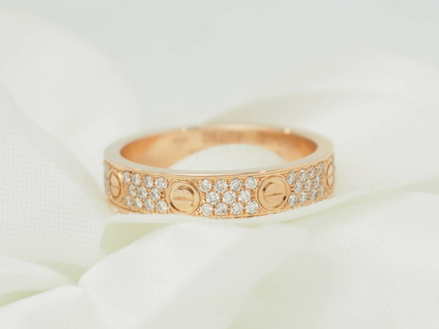 Alliance Cartier Love or rose et diamants taille 52