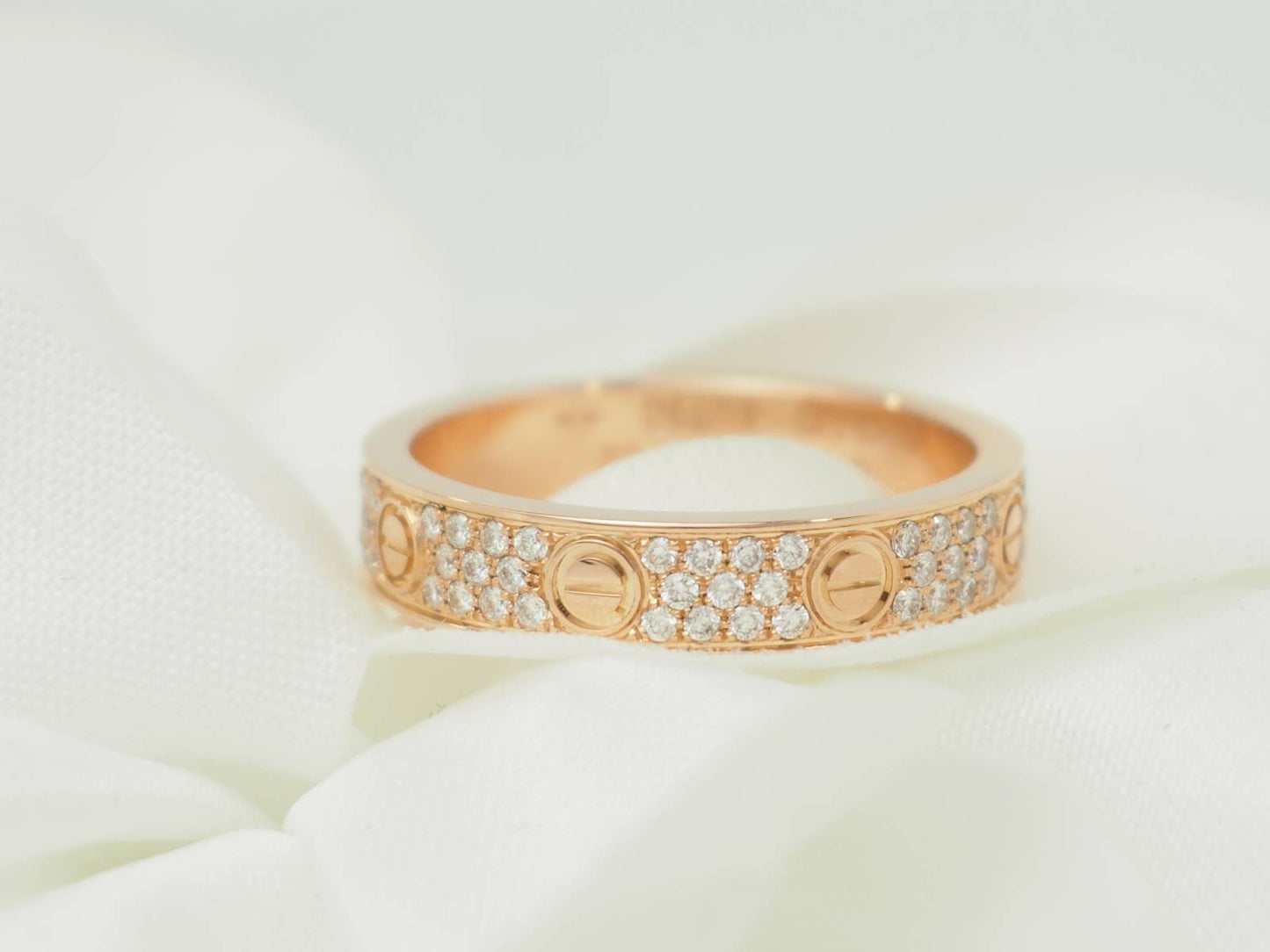 Bague Cartier Love Or Rose Diamants 0,31ct