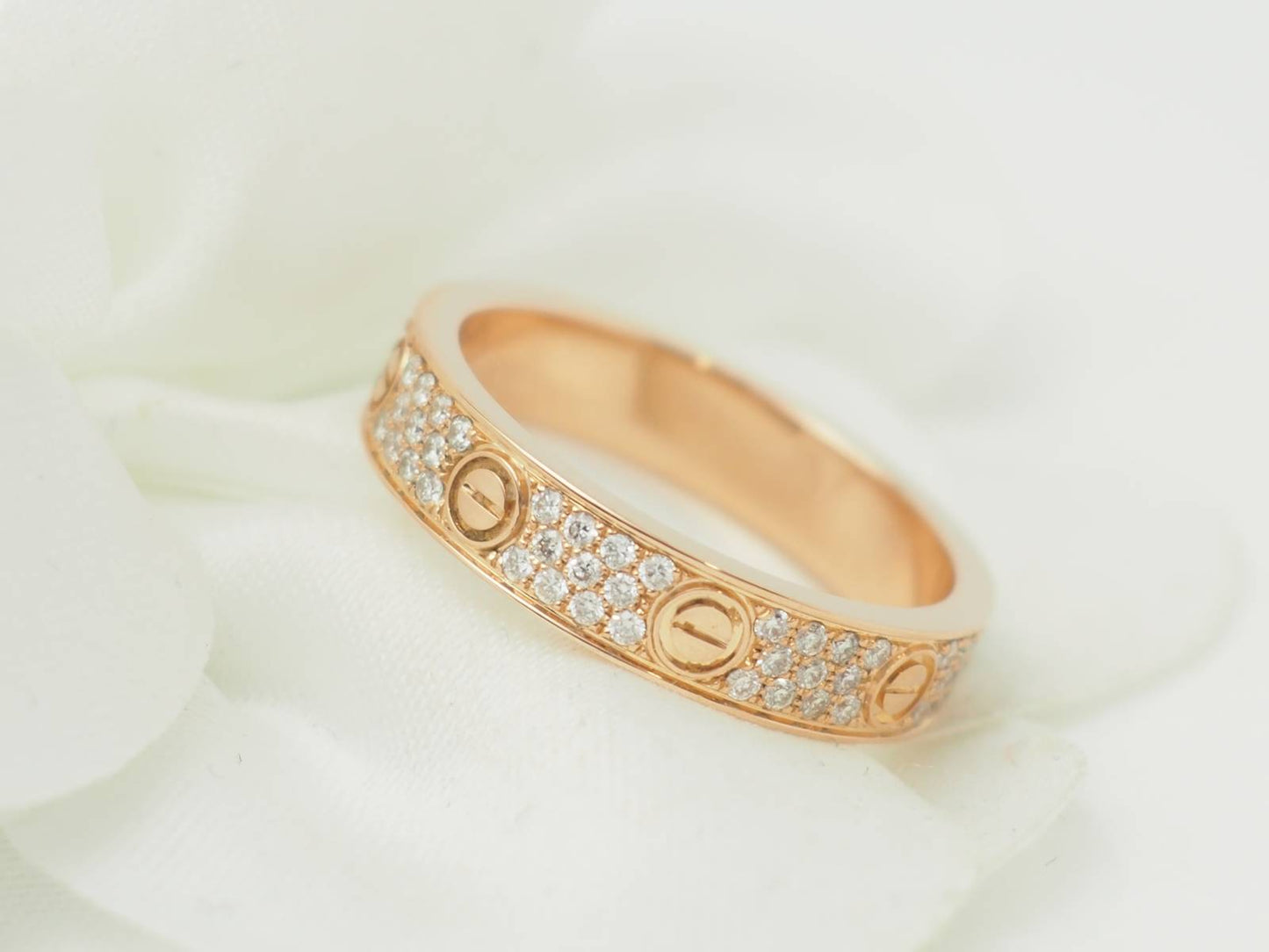 Bague Cartier Love Or Rose Diamants 0,31ct