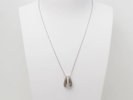 Collier pendentif en or blanc et diamants
