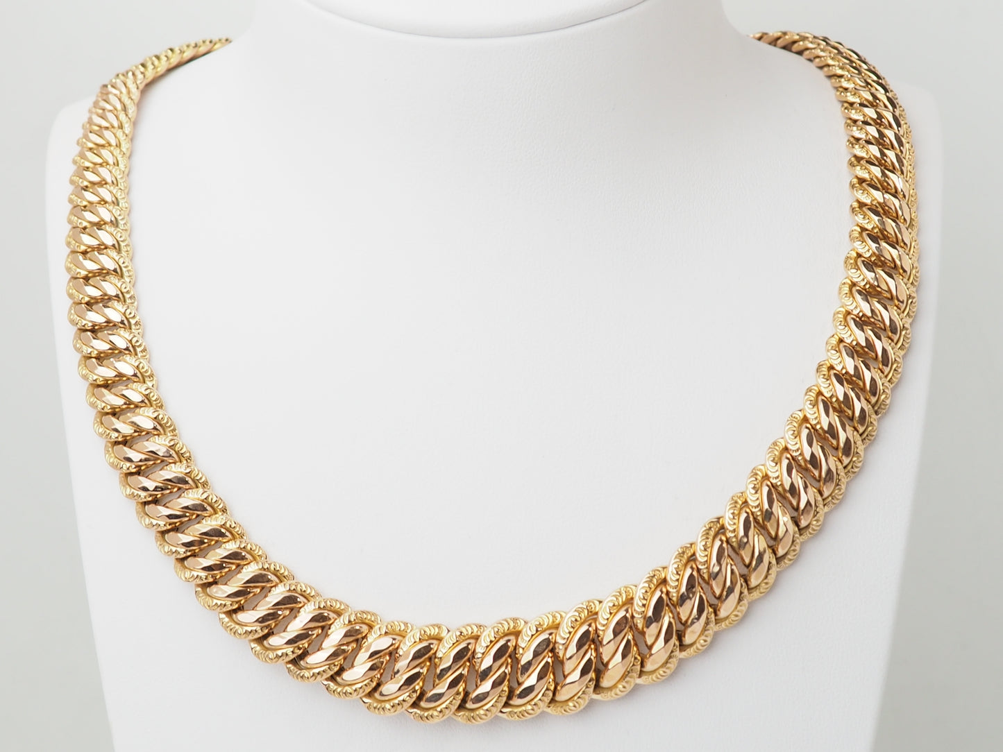 Collier Maille Américaine Or Rose 18k 52,7g Large – Bijou Vintage Luxe
