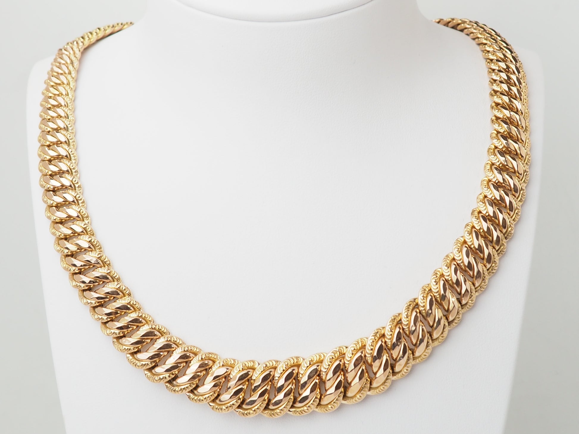 Collier Maille Américaine Or Rose 18k 52,7g Large – Bijou Vintage Luxe