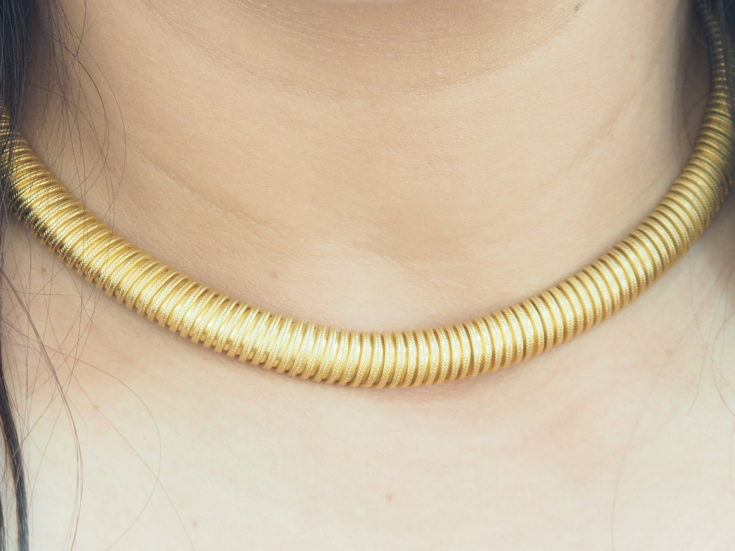 Collier Or Jaune Maille Tubogas Flexibl