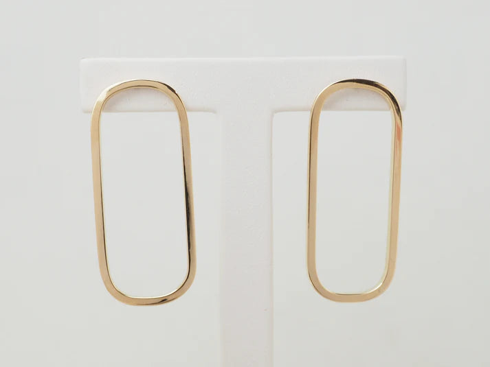 Boucles d’oreilles rectangles allongées en or jaune