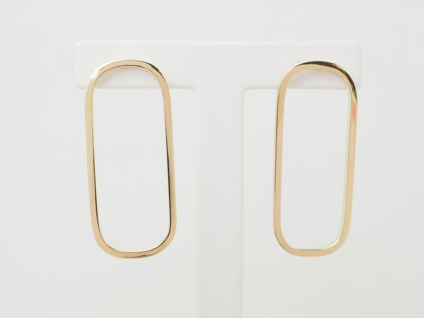 Boucles d’oreilles rectangles allongées en or jaune