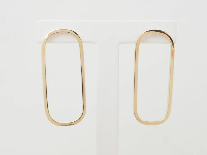 Boucles d’oreilles rectangles allongées en or jaune