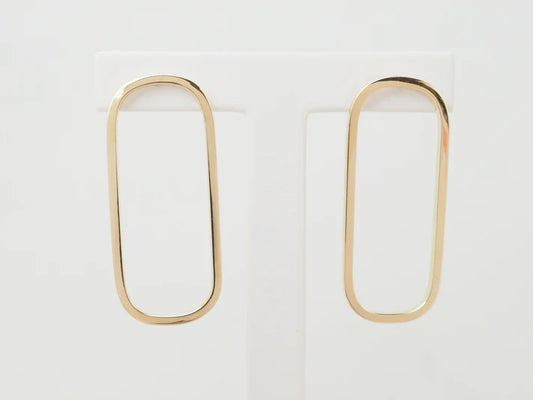 Boucles d’oreilles rectangles allongées en or jaune