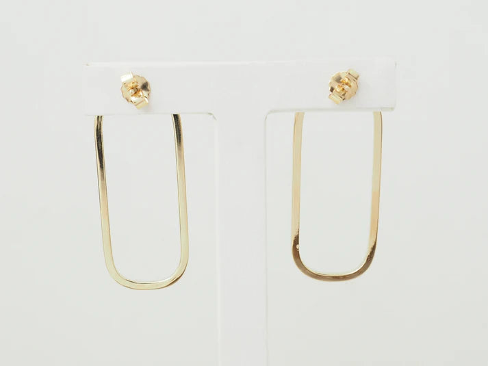 Boucles d’oreilles rectangles allongées en or jaune