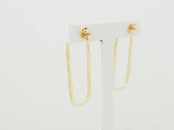 Boucles d’oreilles rectangles allongées en or jaune