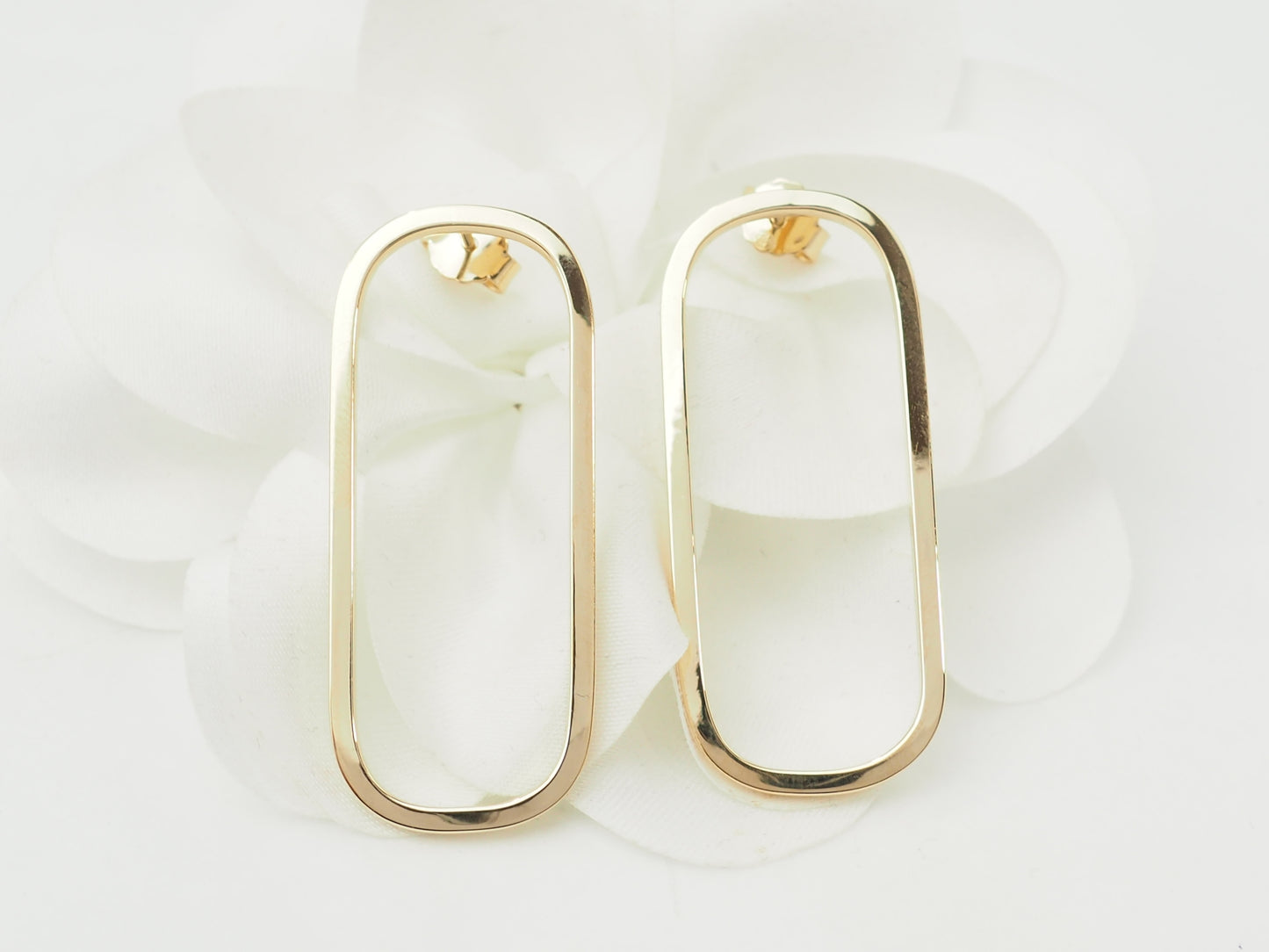 Boucles d’oreilles rectangles allongées en or jaune
