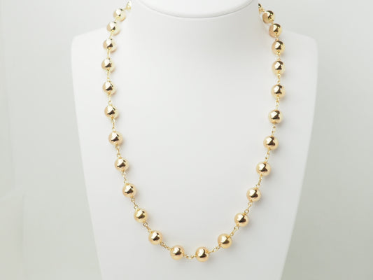 Collier marseillais en or rose - Boules régulières 9 mm