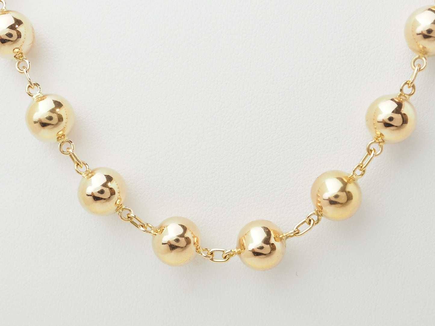 Collier marseillais en or rose - Boules régulières 9 mm