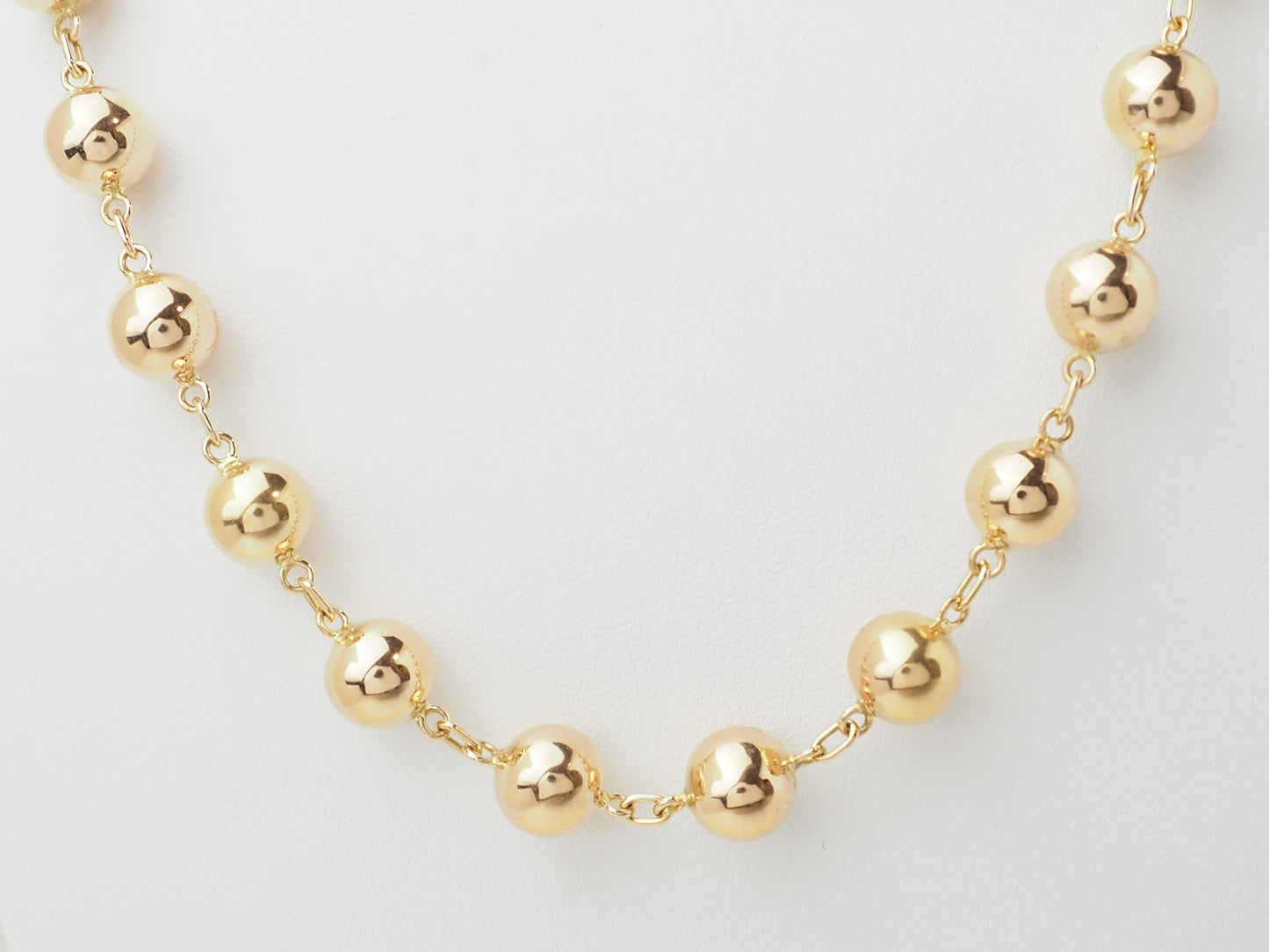 Collier marseillais en or rose - Boules régulières 9 mm