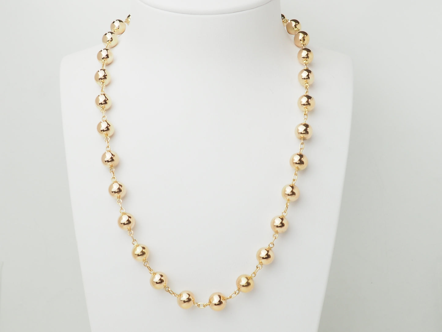 Collier marseillais en or rose - Boules régulières 9 mm