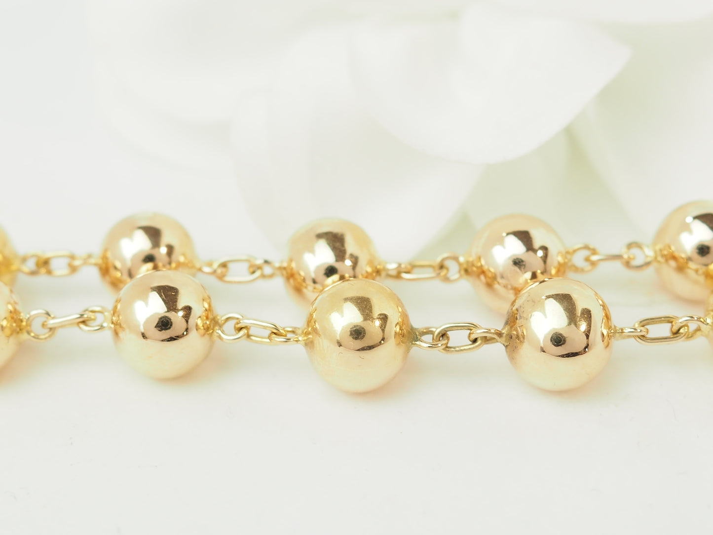 Collier marseillais en or rose - Boules régulières 9 mm