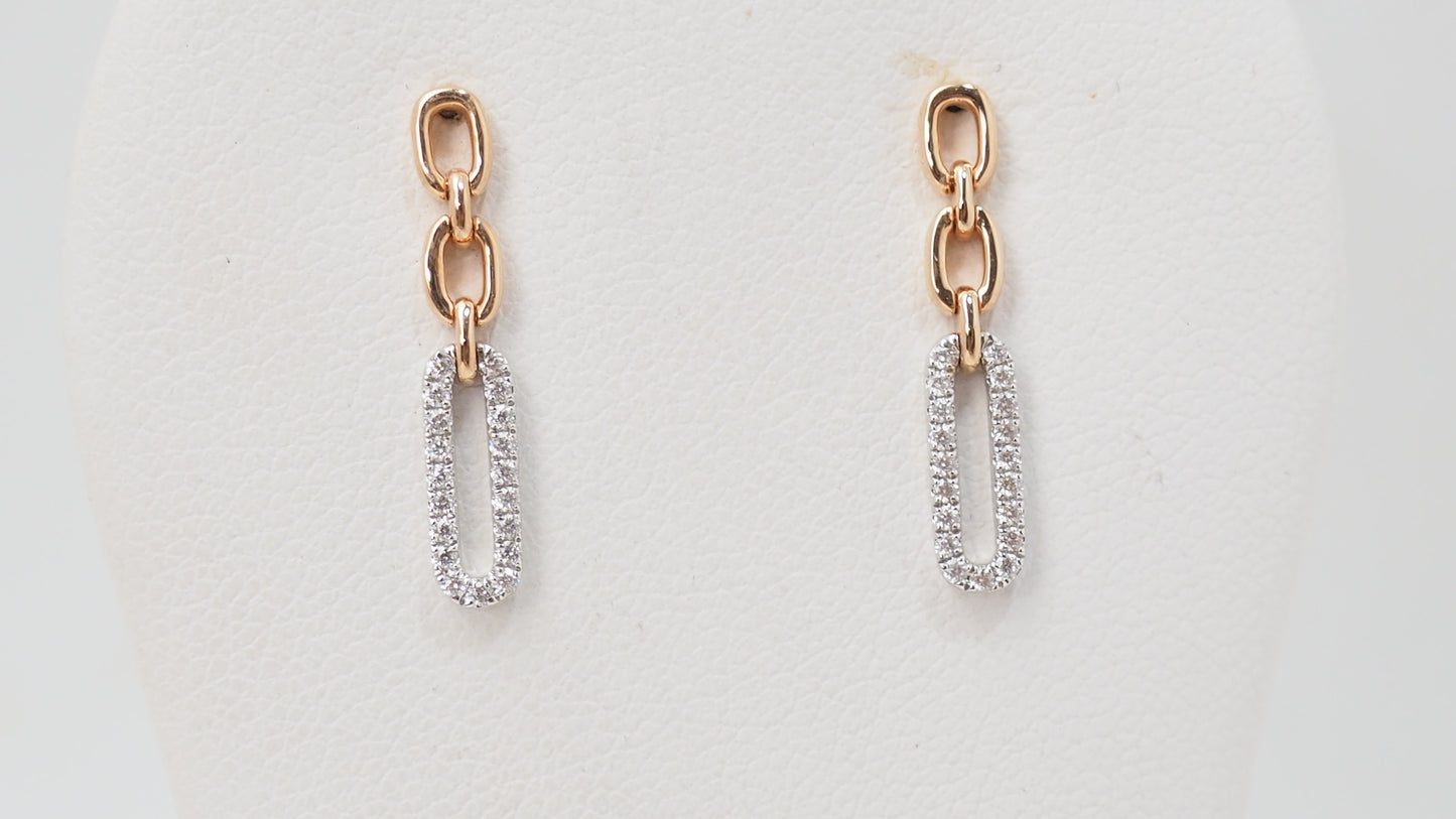 Pendants d'oreilles en or bicolore et diamants