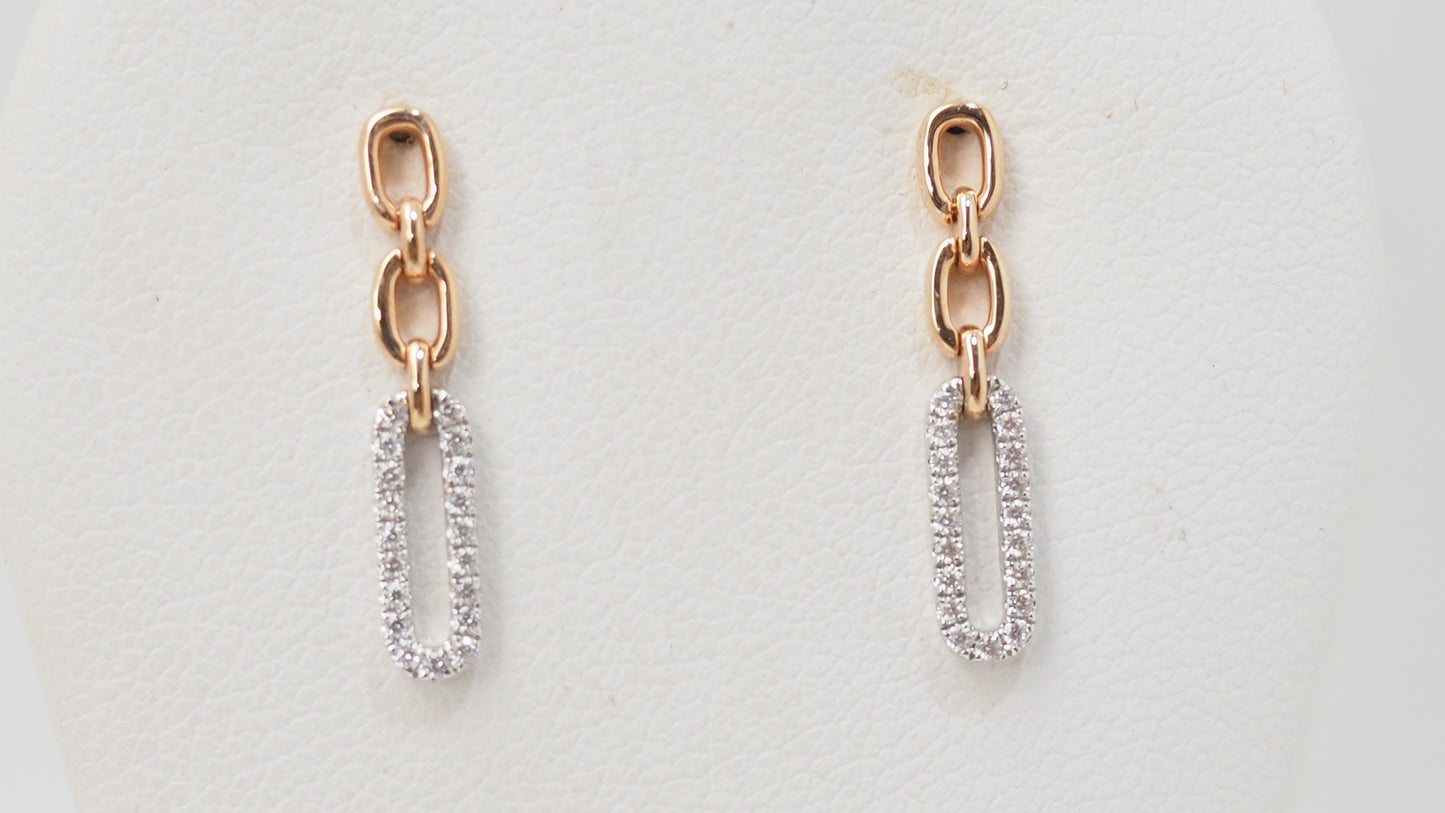 Pendants d'oreilles en or bicolore et diamants