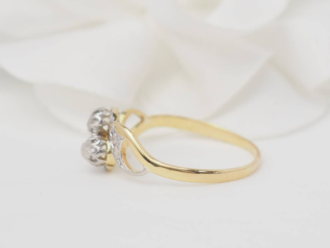 Bague Toi &amp; Moi en or bicolore et diamants