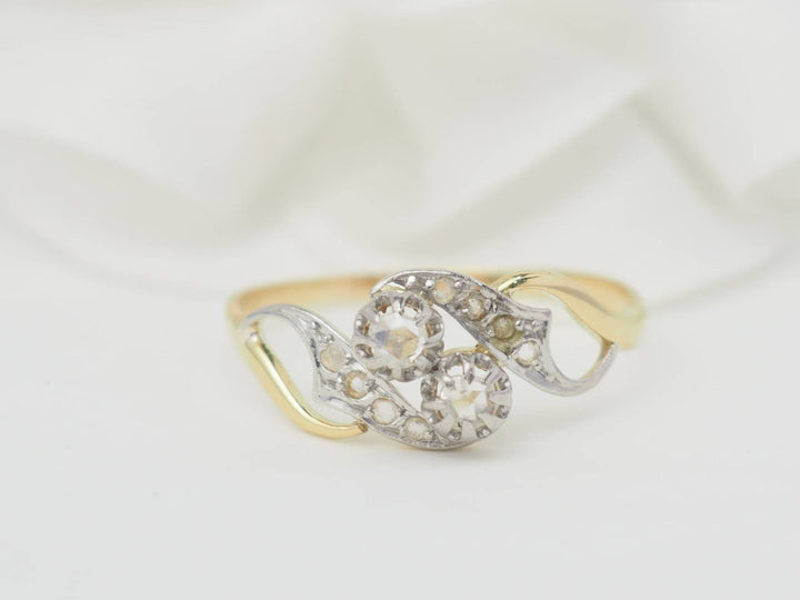 Bague Toi &amp; Moi en or bicolore et diamants 