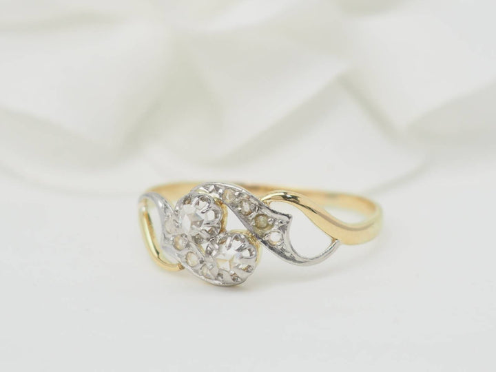 Bague toi et moi en or jaune et diamants 