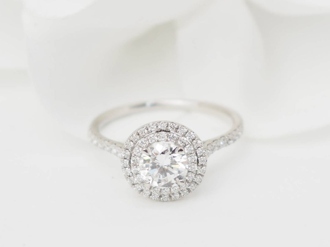 solitaire en or blanc et diamants 