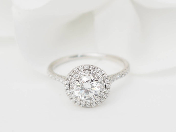 solitaire en or blanc et diamants 