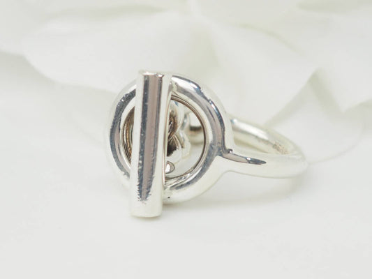 Bague Hermès croisette GM en argent