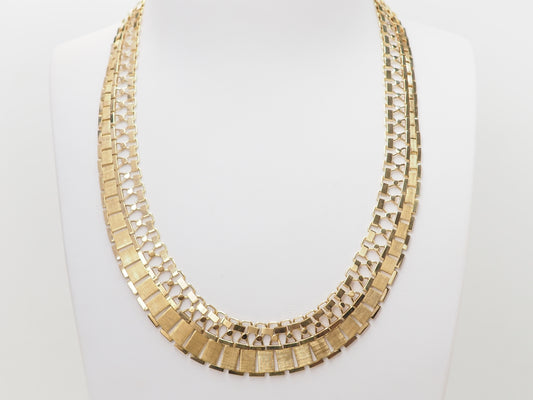 Collier ancien maille plate en or jaune