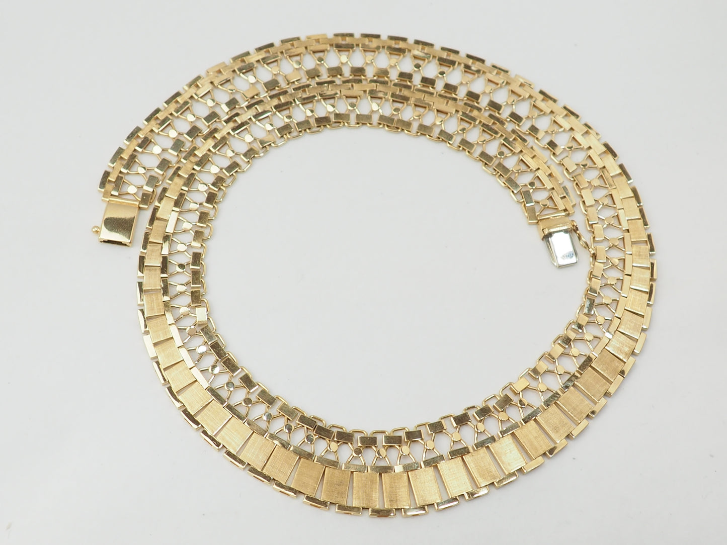 Collier ancien maille plate en or jaune