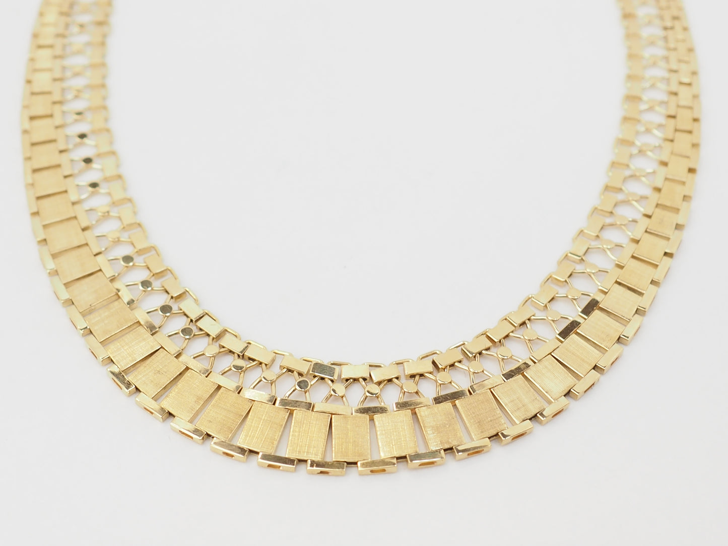 Collier ancien maille plate en or jaune