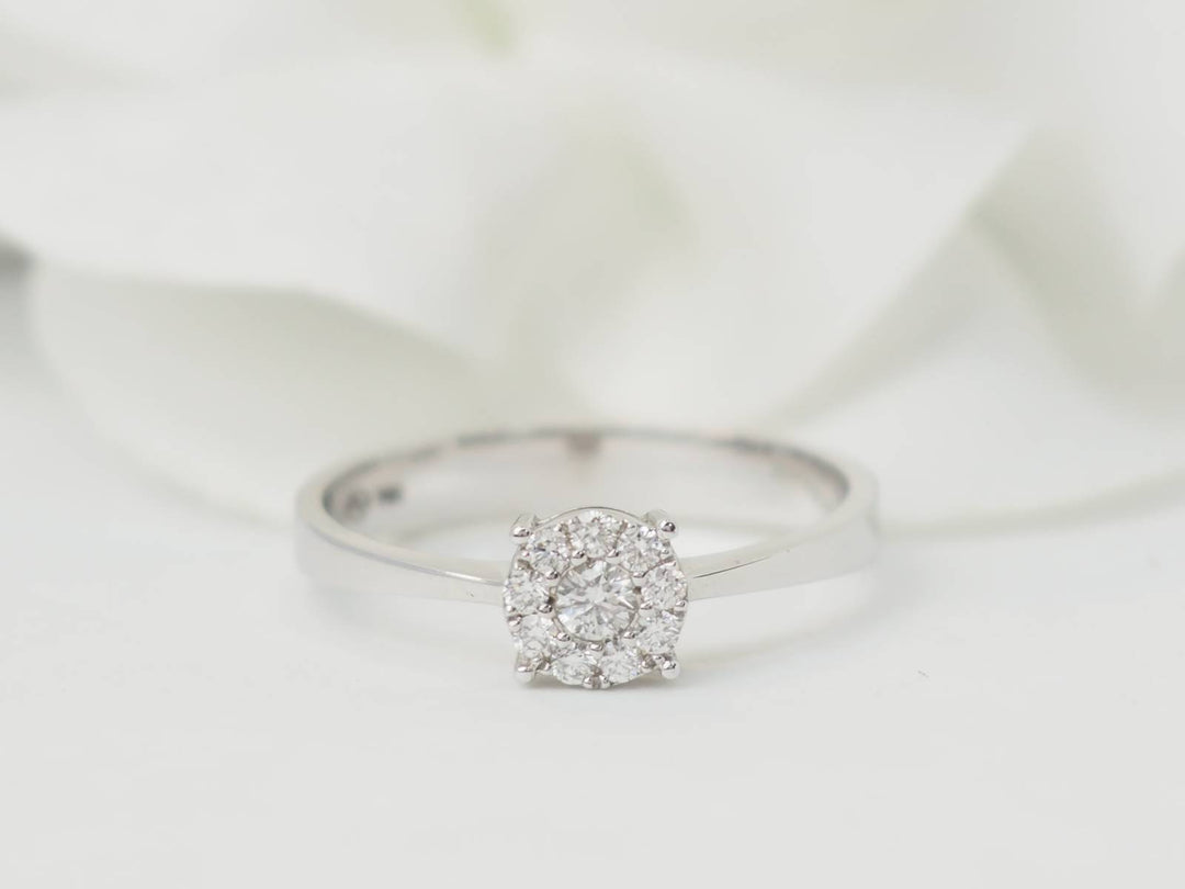 Bague solitaire en or blanc et diamants 0.16ct