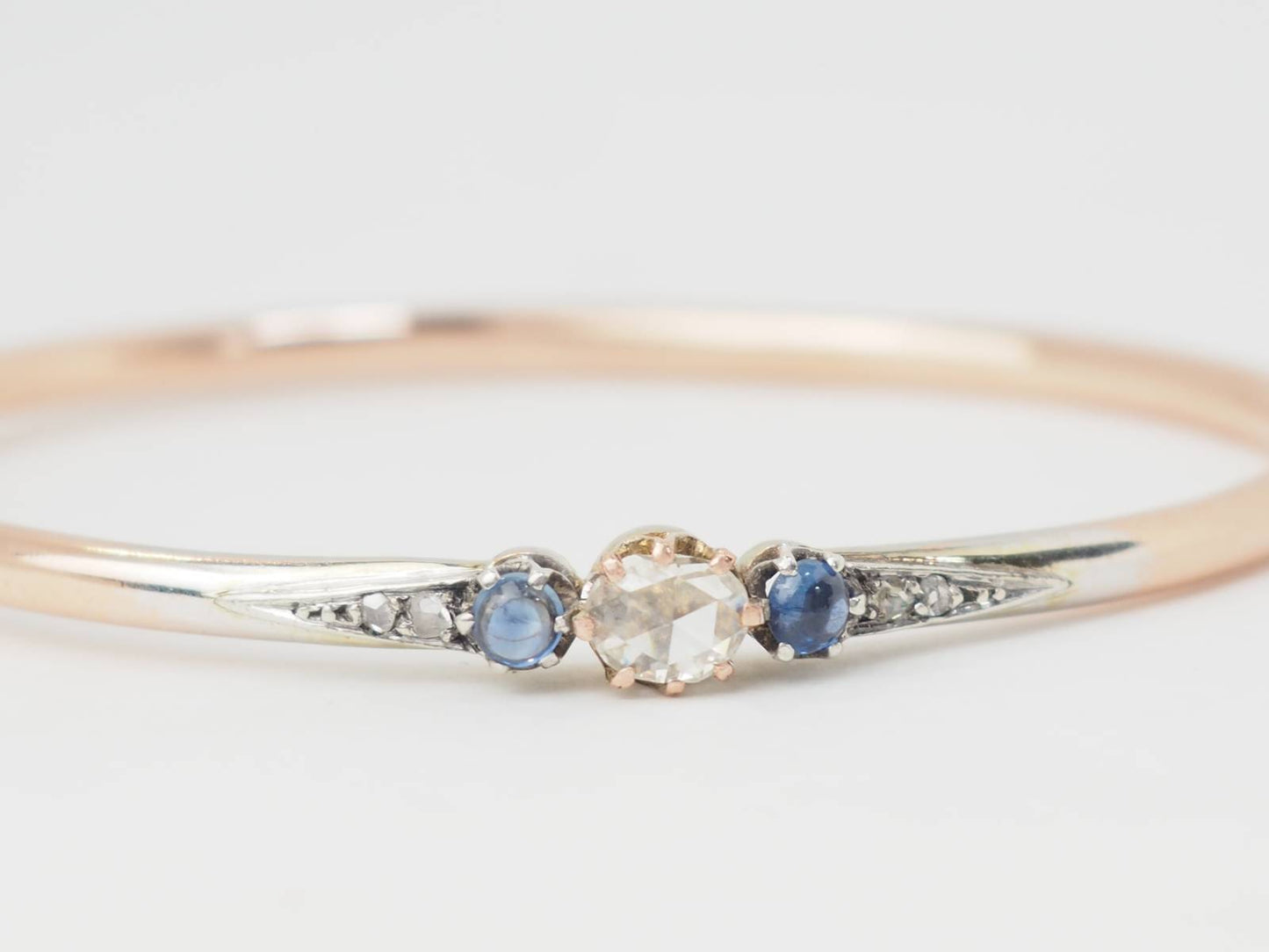 Bracelet d'occasion en or bicolore, saphirs et diamant