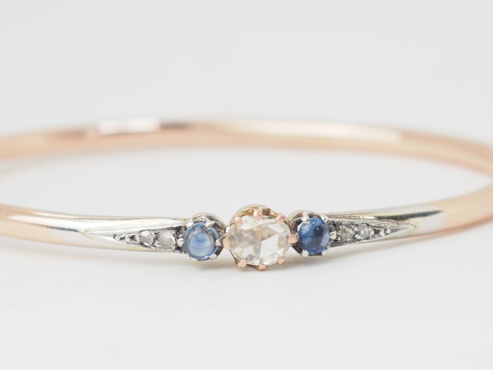 Bracelet d'occasion en or bicolore, saphirs et diamant