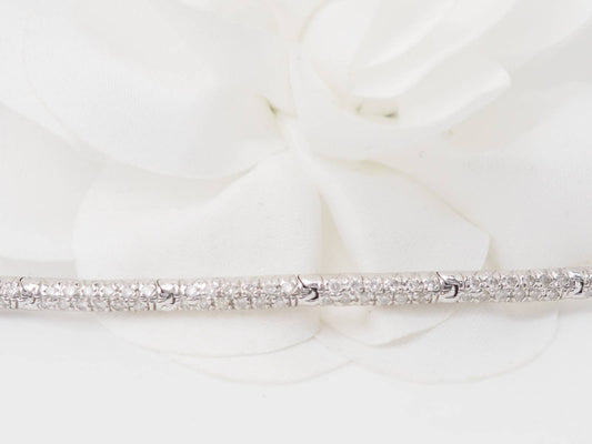 Bracelet rivière en or blanc et diamants 1.10cts