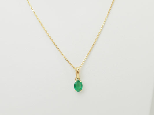 Pendentif émeraude naturelle 0,65 carat en or jaune