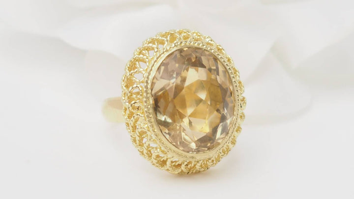 Bague citrine facettée