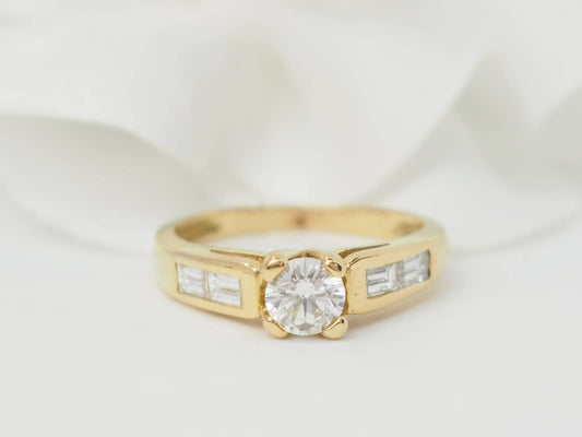 Bague en or jaune et diamants 0.35cts