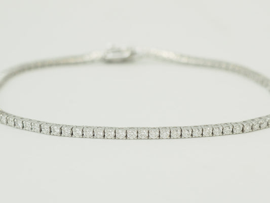 Bracelet rivière en or blanc et diamants 1,84ct