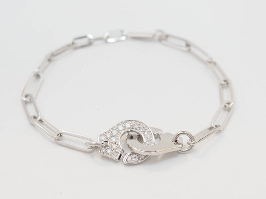 Bracelet Dinh Van Menottes R12 en or blanc et diamants