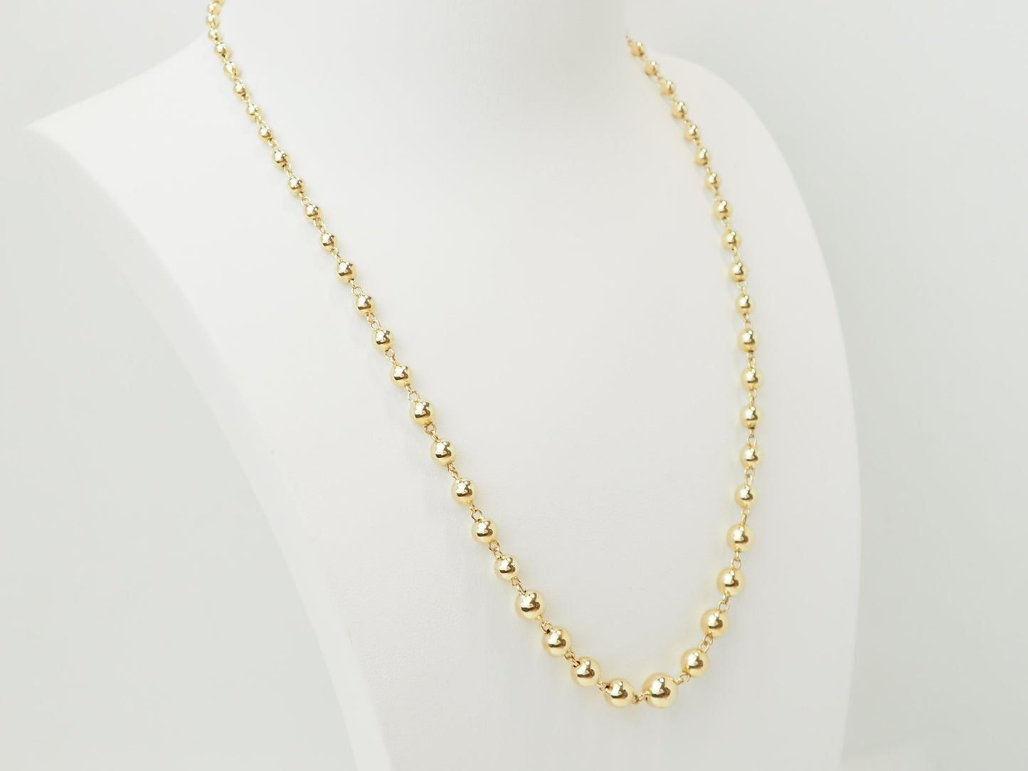 Collier marseillais en or jaune 18 carats à boules dégradées