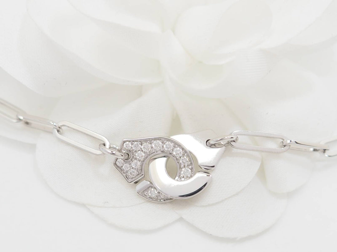 Collier Dinh Van Menottes R12 Or Blanc et Diamants