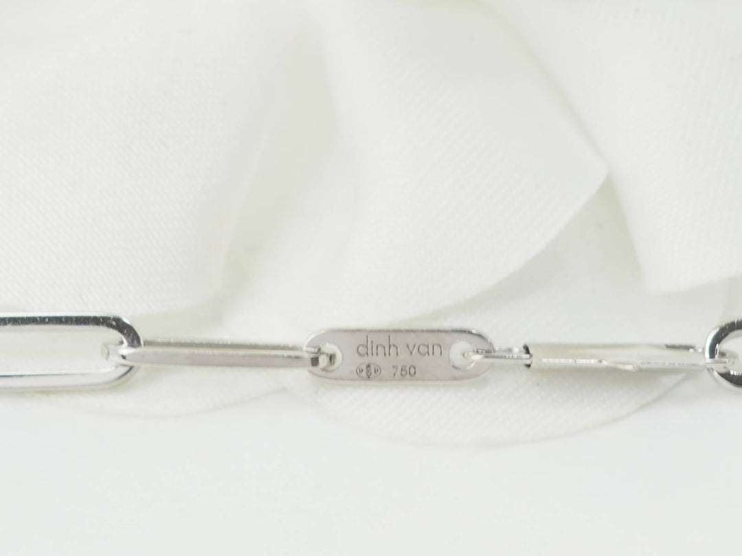 Collier Dinh Van Menottes R12 Or Blanc et Diamants