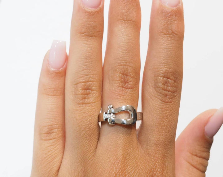 Bague Fred force 10 en or blanc et diamants