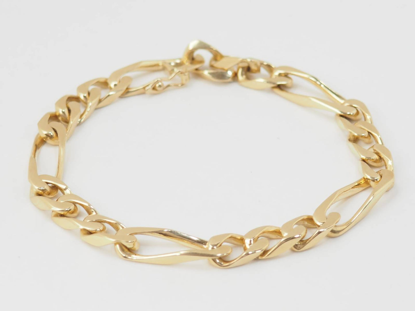 Bracelet vintage chaine maille figaro alternée 1/3