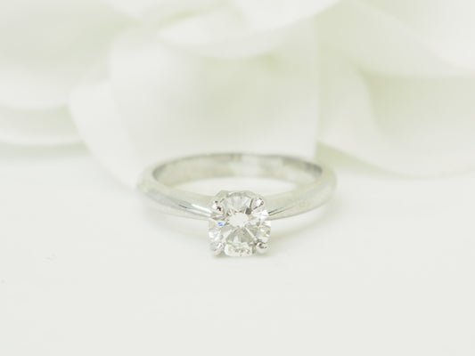 Solitaire diamant 0,78 carat certifié LFG en or blanc