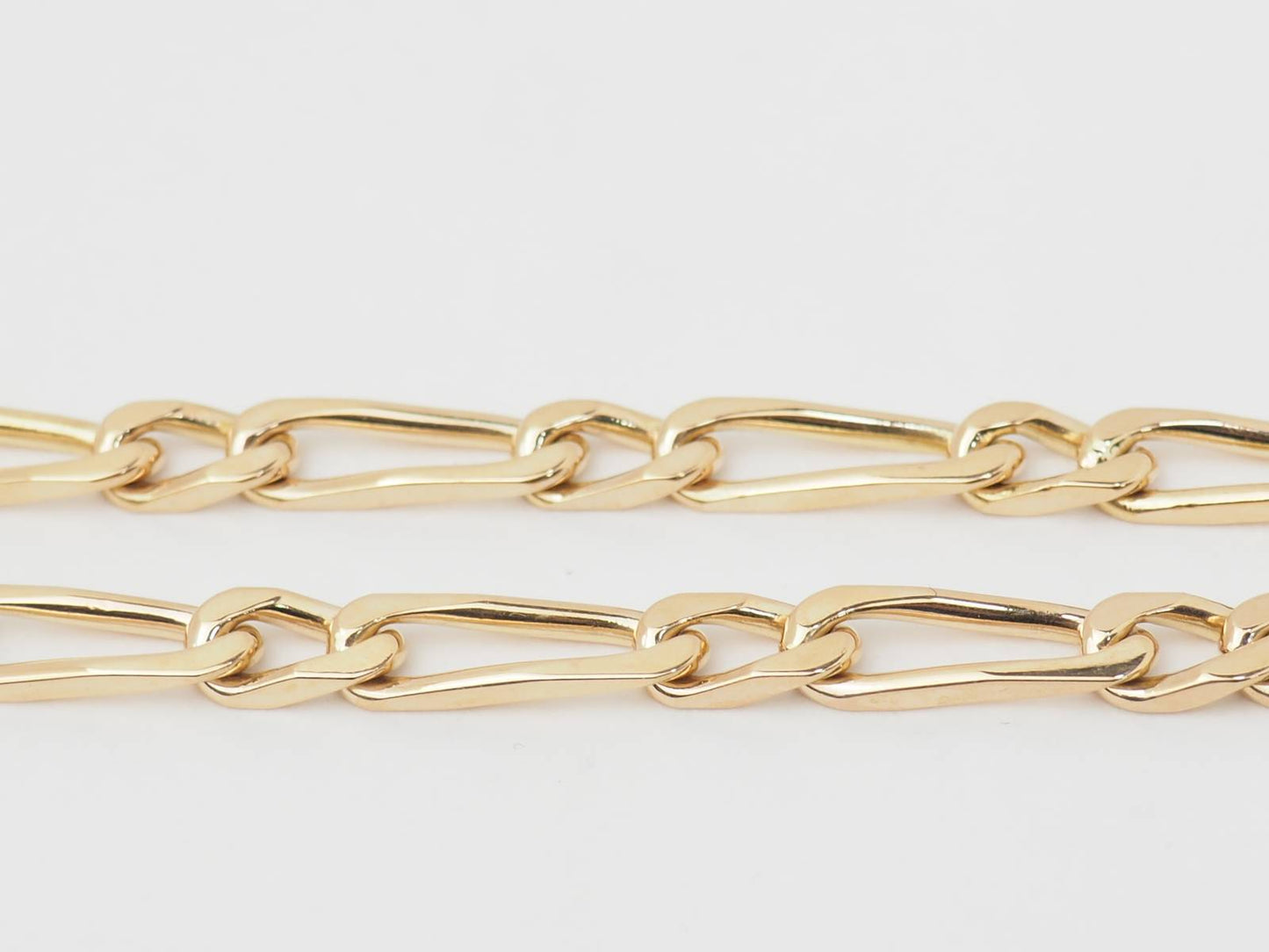 Collier chaîne maille figaro alternée en or jaune